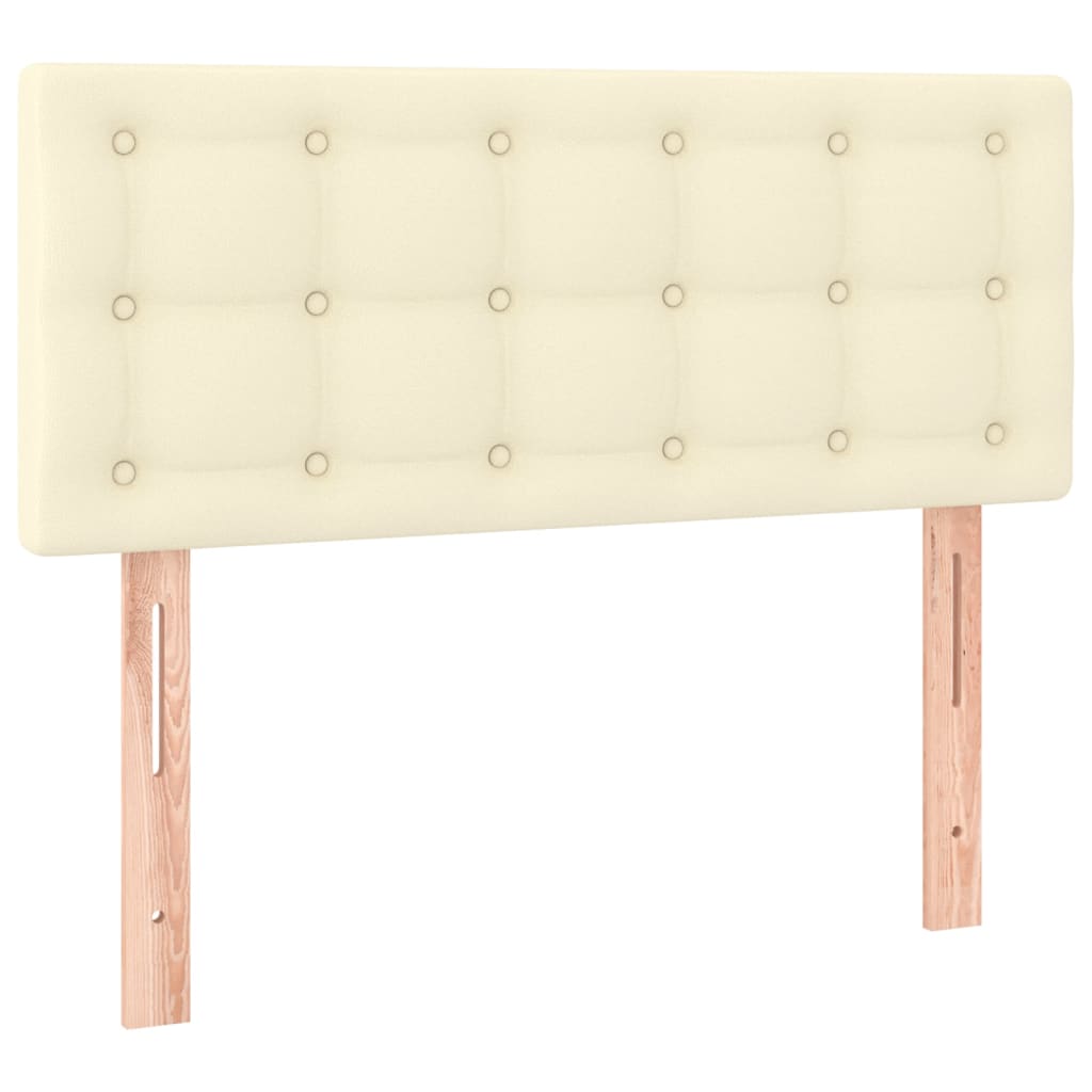 Boxspringbett mit Matratze Creme 90x190 cm Kunstleder