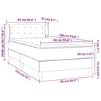 Boxspringbett mit Matratze Creme 90x190 cm Kunstleder