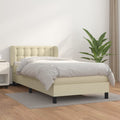 Boxspringbett mit Matratze Creme 90x190 cm Kunstleder