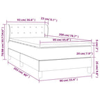 Boxspringbett mit Matratze Grau 90x200 cm Kunstleder
