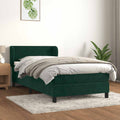 Boxspringbett mit Matratze Dunkelgrün 100x200 cm Samt