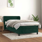 Boxspringbett mit Matratze Dunkelgrün 100x200 cm Samt