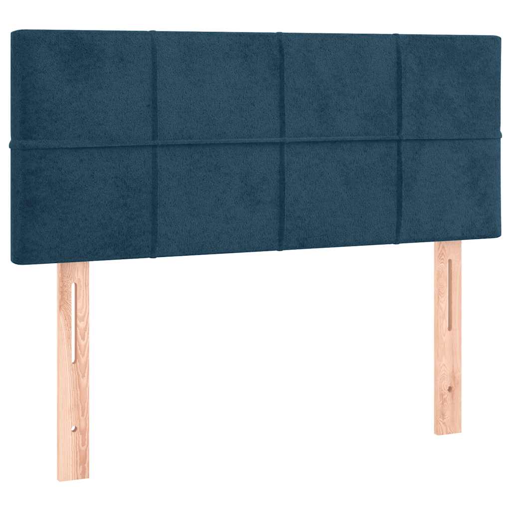 Boxspringbett mit Matratze Dunkelblau 90x190 cm Samt