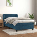 Boxspringbett mit Matratze Dunkelblau 90x190 cm Samt