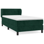 Boxspringbett mit Matratze Dunkelgrün 90x190 cm Samt