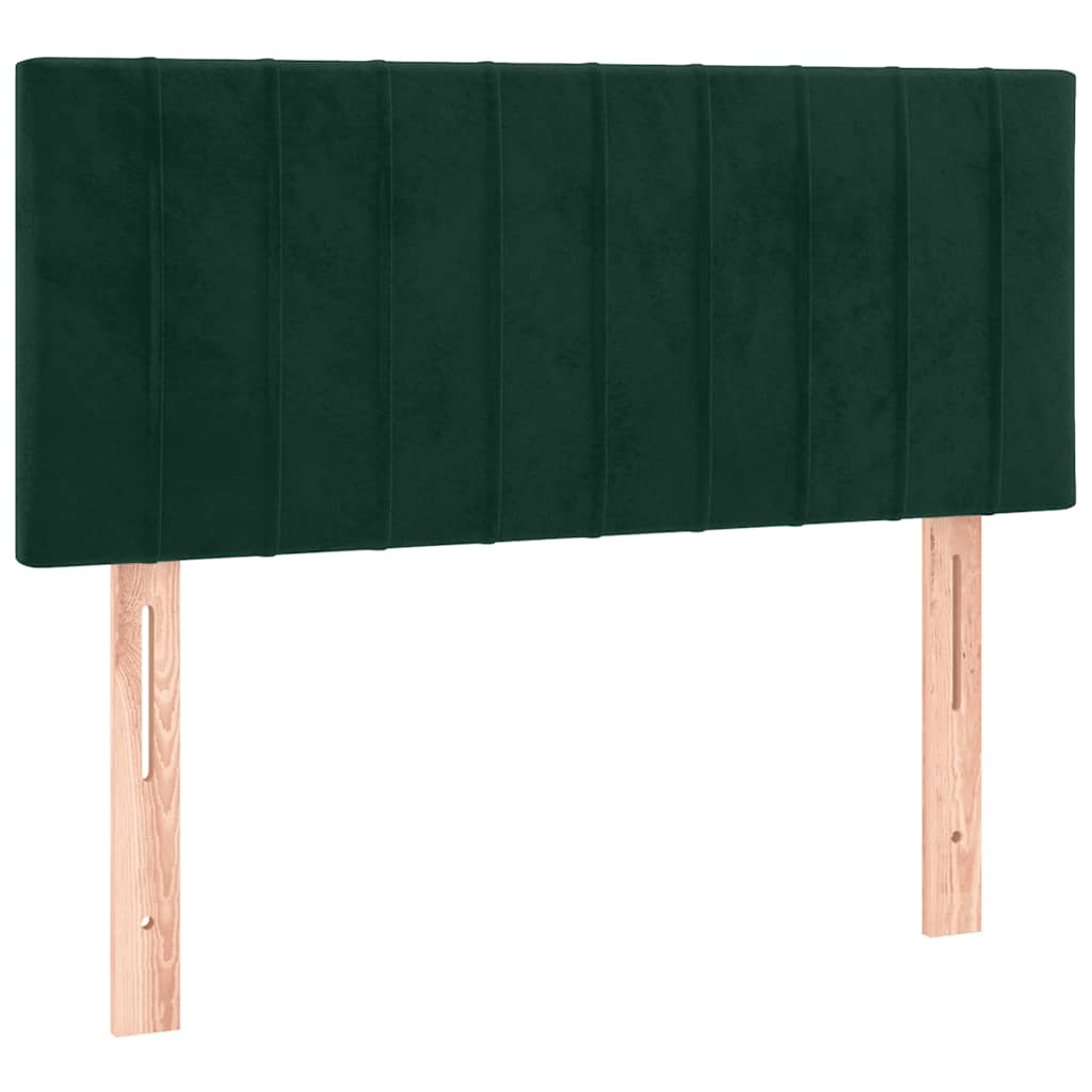 Boxspringbett mit Matratze Dunkelgrün 80x200 cm Samt