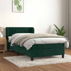 Boxspringbett mit Matratze Dunkelgrün 80x200 cm Samt
