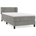 Boxspringbett mit Matratze Hellgrau 100x200 cm Samt