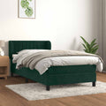 Boxspringbett mit Matratze Dunkelgrün 100x200 cm Samt