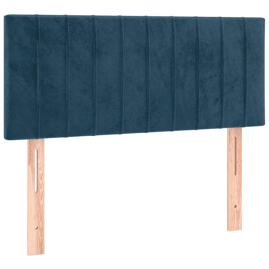 Boxspringbett mit Matratze Dunkelblau 100x200 cm Samt