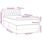 Boxspringbett mit Matratze Schwarz 90x190 cm Samt