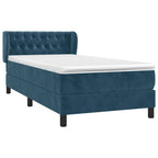 Boxspringbett mit Matratze Dunkelblau 100x200 cm Samt