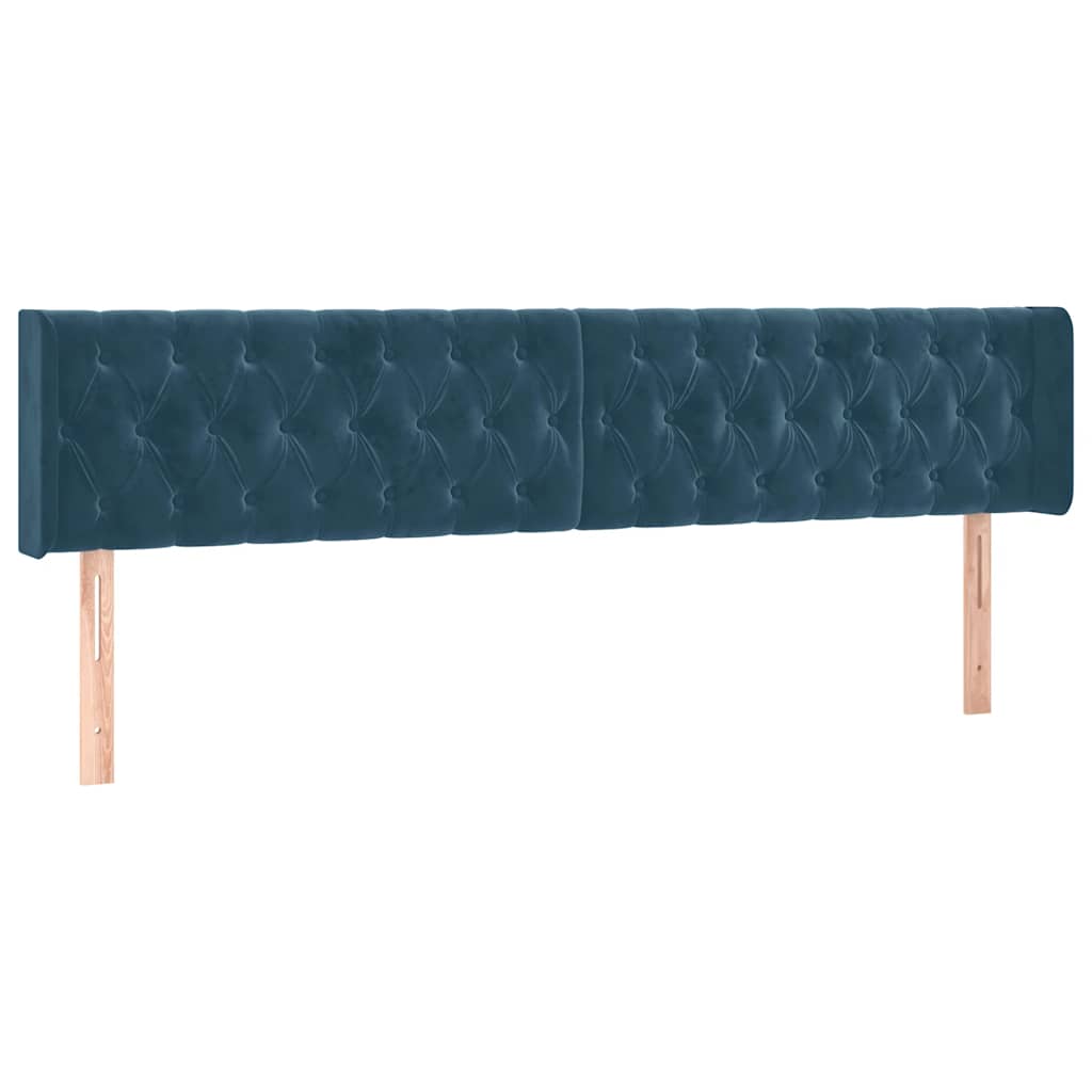 Boxspringbett mit Matratze Dunkelblau 200x200 cm Samt