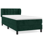 Boxspringbett mit Matratze Dunkelgrün 90x200 cm Samt