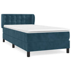 Boxspringbett mit Matratze Dunkelblau 90x200 cm Samt