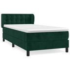 Boxspringbett mit Matratze Dunkelgrün 100x200 cm Samt