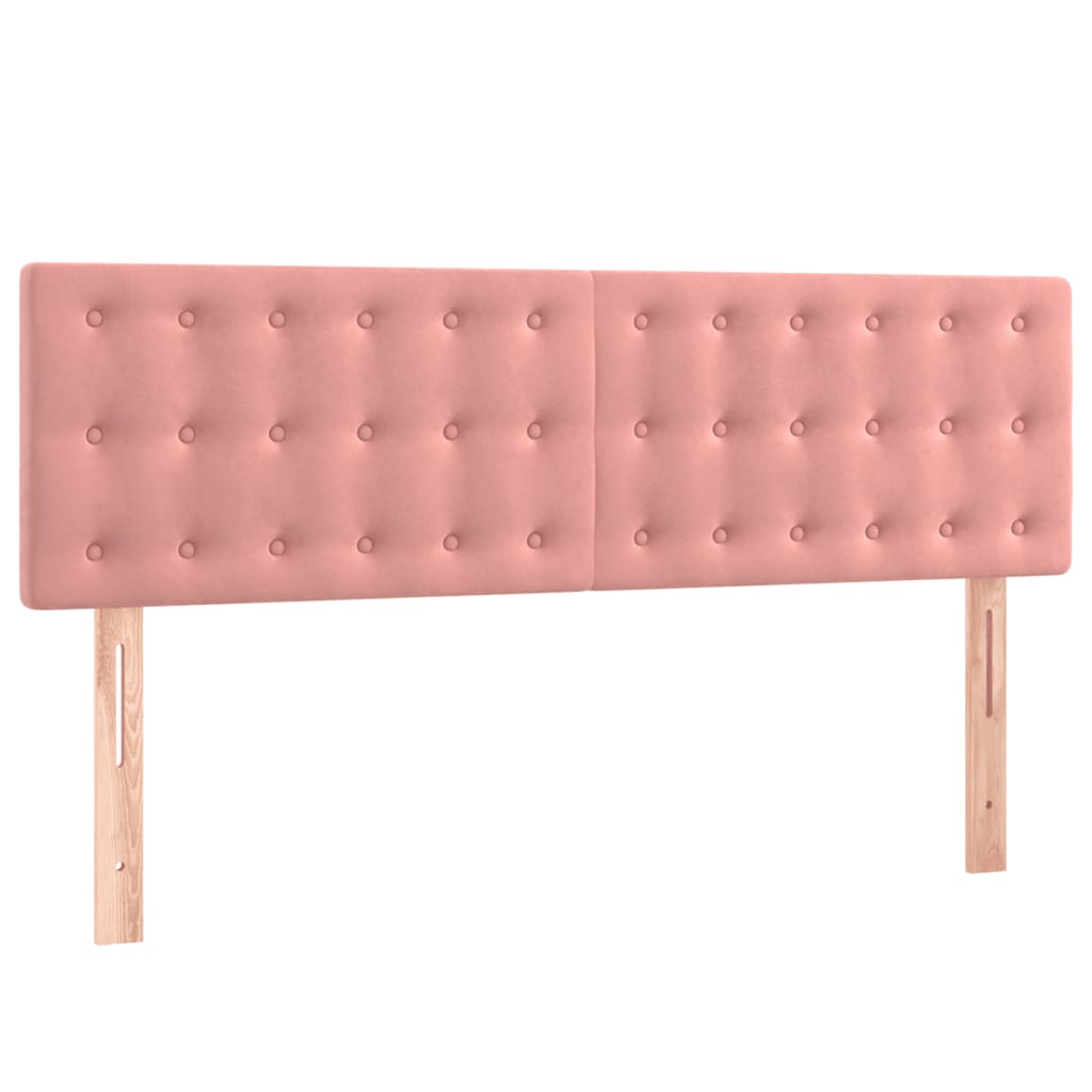 Boxspringbett mit Matratze Rosa 140x190 cm Samt