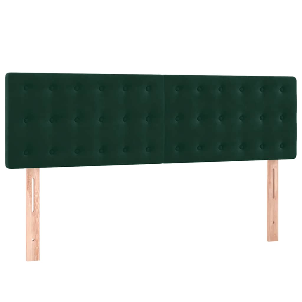 Boxspringbett mit Matratze Dunkelgrün 140x200 cm Samt