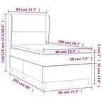 Boxspringbett mit Matratze Creme 80x200 cm Stoff