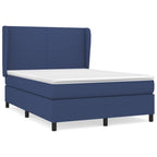 Boxspringbett mit Matratze Blau 140x190 cm Stoff