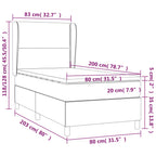 Boxspringbett mit Matratze Schwarz 80x200 cm Stoff