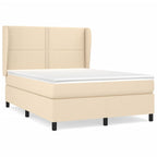 Boxspringbett mit Matratze Creme 140x190 cm Stoff