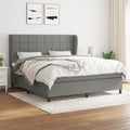 Boxspringbett mit Matratze Dunkelgrau 180x200 cm Stoff