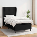 Boxspringbett mit Matratze Schwarz 90x190 cm Stoff