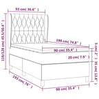Boxspringbett mit Matratze Hellgrau 90x190 cm Stoff
