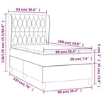 Boxspringbett mit Matratze Schwarz 90x190 cm Stoff