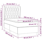 Boxspringbett mit Matratze Blau 90x200 cm Stoff