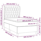 Boxspringbett mit Matratze Hellgrau 100x200 cm Stoff