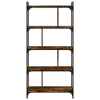 Bücherregal 5 Böden Räuchereiche 76x32x158 cm Holzwerkstoff