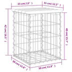 Gartenbank aus Gabionen 33x31x42 cm Kiefernholz Imprägniert