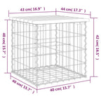 Gartenbank aus Gabionen 43x44x42 cm Kiefernholz Imprägniert
