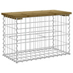 Gartenbank aus Gabionen 63x31,5x42 cm Kiefernholz Imprägniert