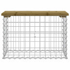 Gartenbank aus Gabionen 63x31,5x42 cm Kiefernholz Imprägniert