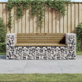 Gartenbank aus Gabionen 184x71x65,5 cm Kiefernholz Imprägniert