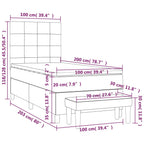 Boxspringbett mit Matratze Hellgrau 100x200 cm Stoff