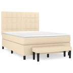 Boxspringbett mit Matratze Creme 140x190 cm Stoff