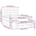 Boxspringbett mit Matratze Creme 140x190 cm Stoff