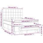 Boxspringbett mit Matratze Dunkelbraun 140x200 cm Stoff