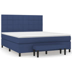 Boxspringbett mit Matratze Blau 160x200 cm Stoff