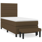 Boxspringbett mit Matratze Dunkelbraun 90x190 cm Stoff