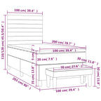 Boxspringbett mit Matratze Dunkelbraun 100x200 cm Stoff