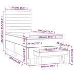 Boxspringbett mit Matratze Creme 100x200 cm Stoff