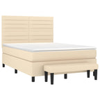 Boxspringbett mit Matratze Creme 140x190 cm Stoff