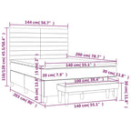 Boxspringbett mit Matratze Hellgrau 140x200 cm Stoff