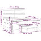 Boxspringbett mit Matratze Blau 180x200 cm Stoff