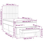 Boxspringbett mit Matratze Dunkelgrau 100x200 cm Stoff